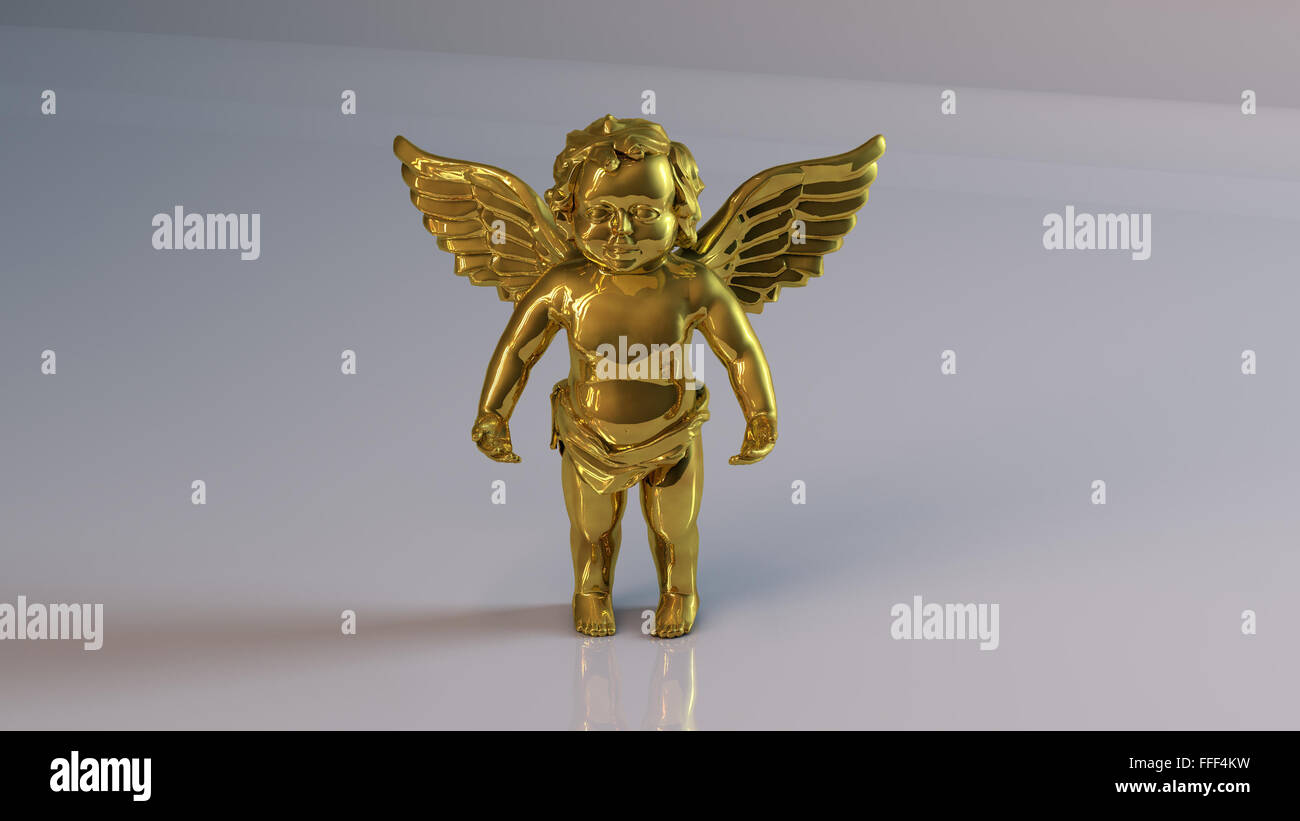 Objet 3d d'or à l'intérieur d'un stade blanc () Banque D'Images