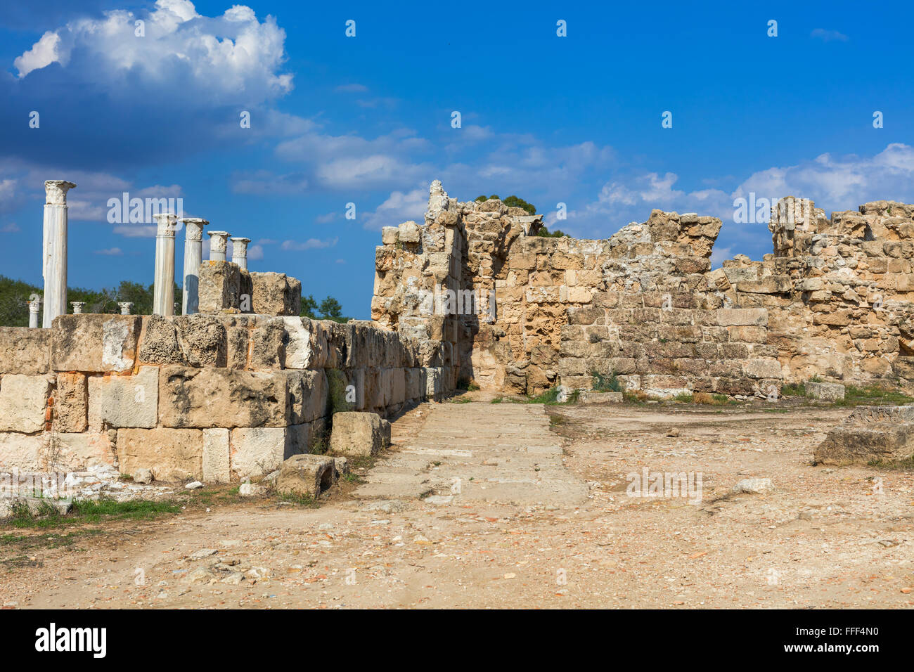 Ruines de l'ancienne ville grecque de Salamine, Chypre du Nord Banque D'Images
