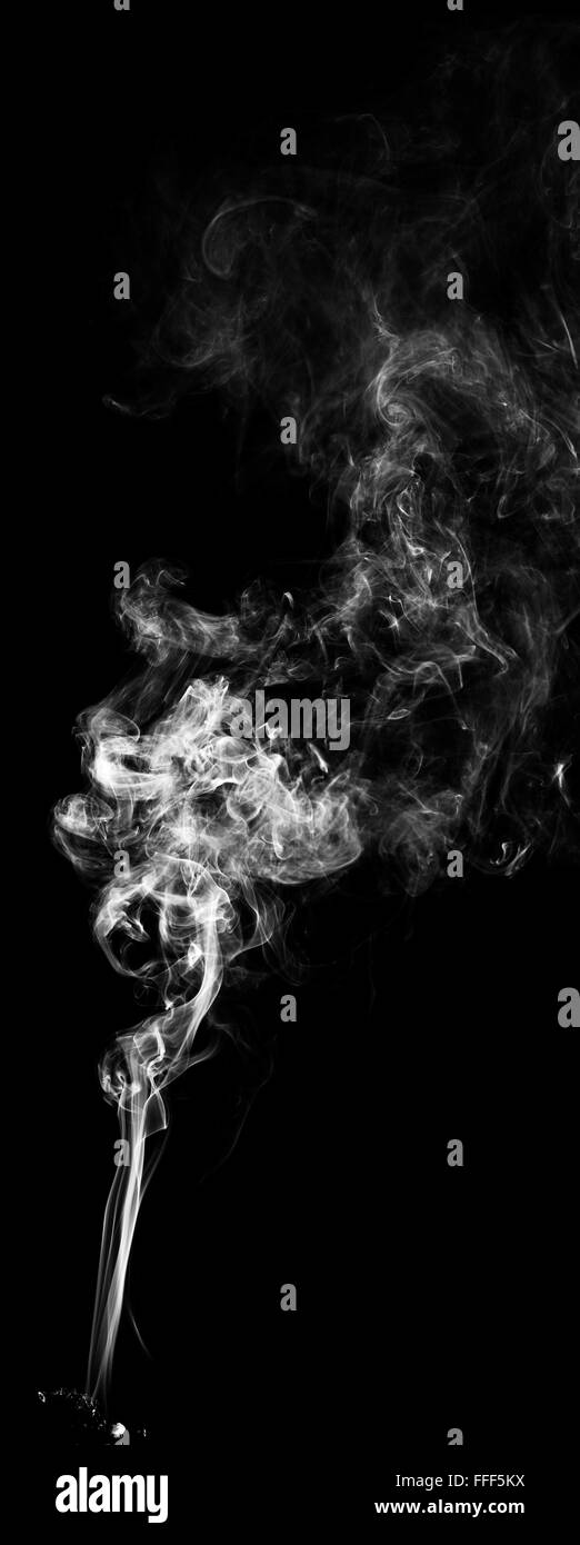 La fumée sur fond blanc l'art abstrait de brouillard de texture Banque D'Images