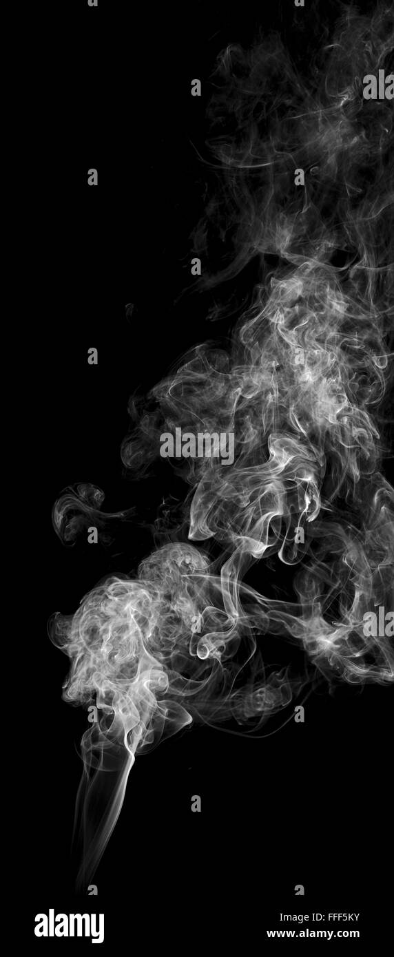 La fumée sur fond blanc l'art abstrait de brouillard de texture Banque D'Images