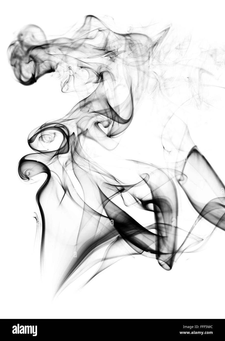 La fumée sur fond blanc l'art abstrait de brouillard de texture Banque D'Images