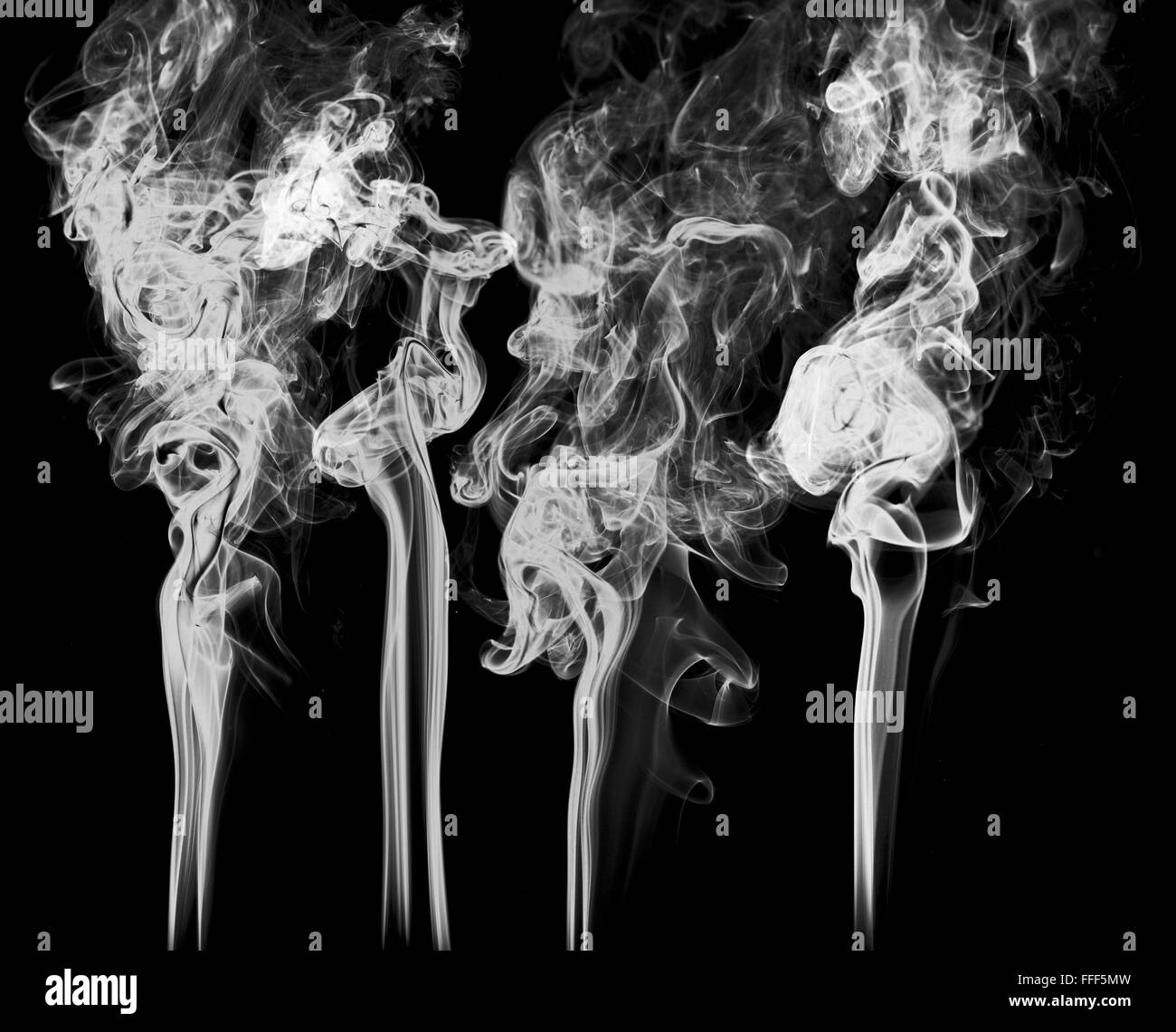 La fumée sur fond noir l'art abstrait de brouillard de texture Banque D'Images