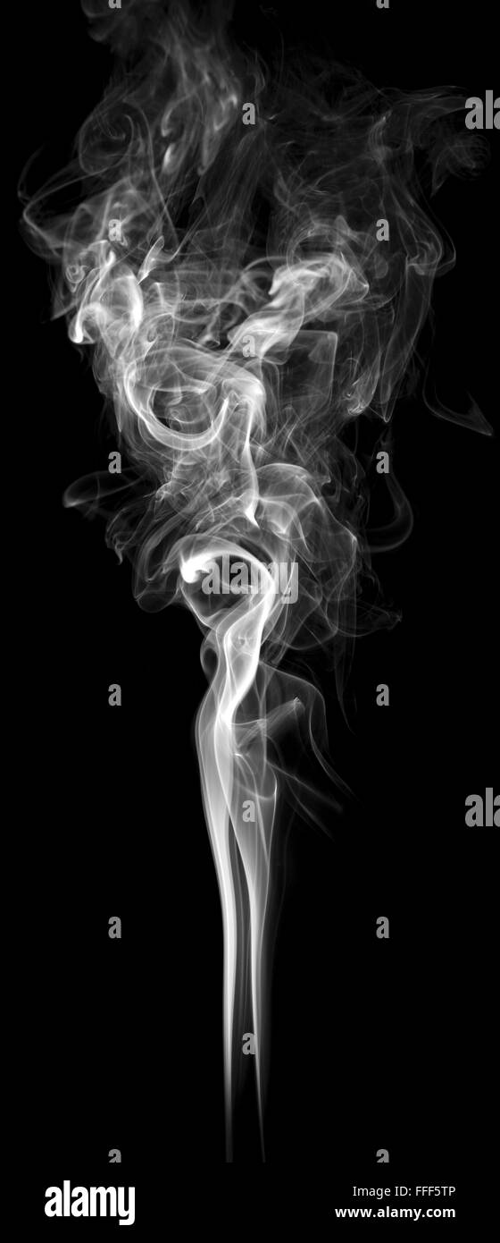 La fumée sur fond noir l'art abstrait de brouillard de texture Banque D'Images