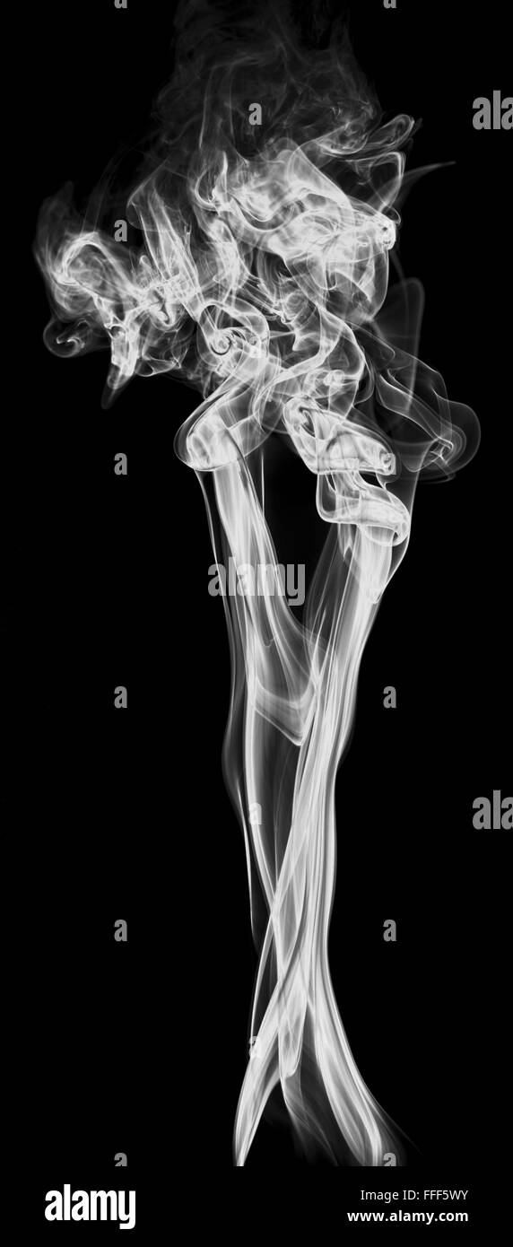 La fumée sur fond noir l'art abstrait de brouillard de texture Banque D'Images