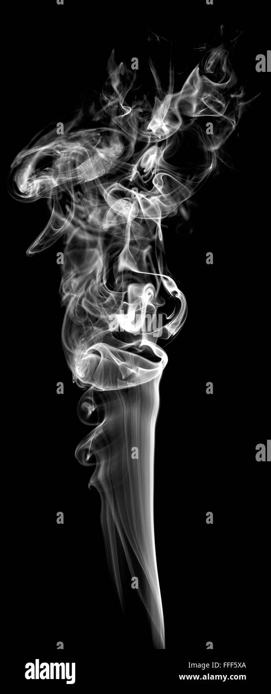 La fumée sur fond noir l'art abstrait de brouillard de texture Banque D'Images