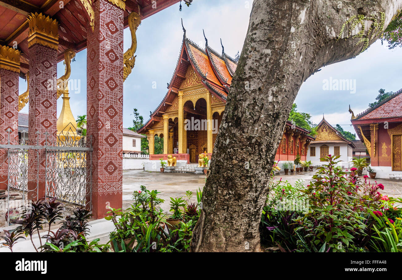 République démocratique populaire du Laos, Luang Prabang, Viharn de Wat Sen Souk Haram Banque D'Images