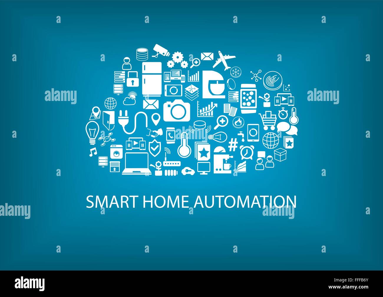 Smart home automation avec le cloud computing Illustration de Vecteur