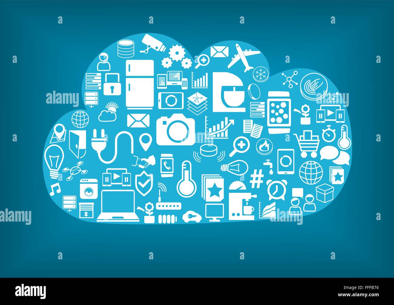 Smart accueil le cloud computing technology background Illustration de Vecteur