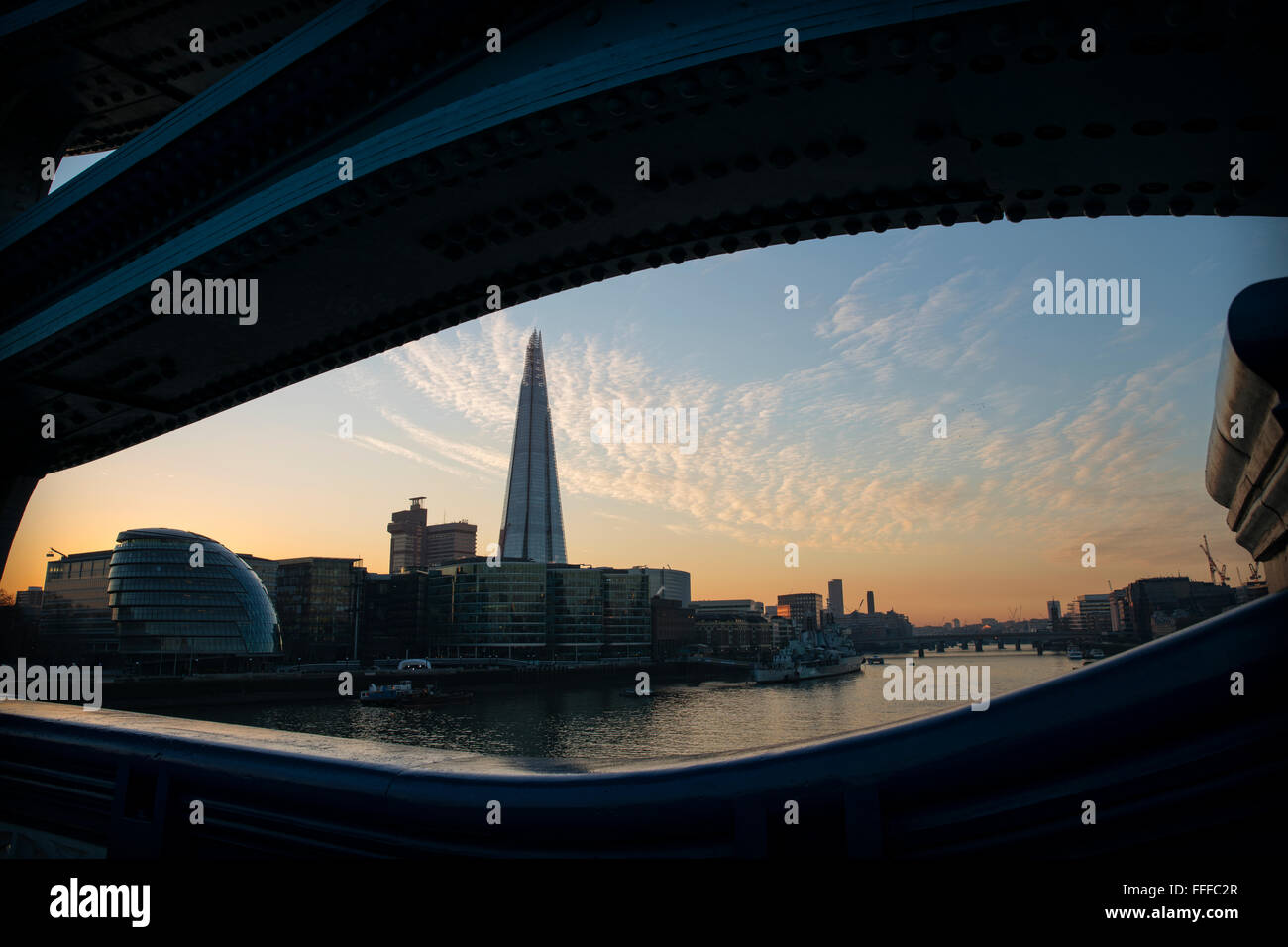 La ville de Londres et le Shard building au coucher du soleil Banque D'Images