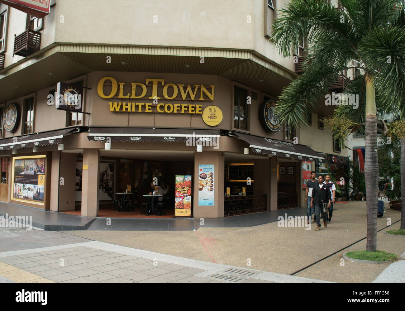 Vieille ville de Malaisie boutique franchise Café Blanc Banque D'Images