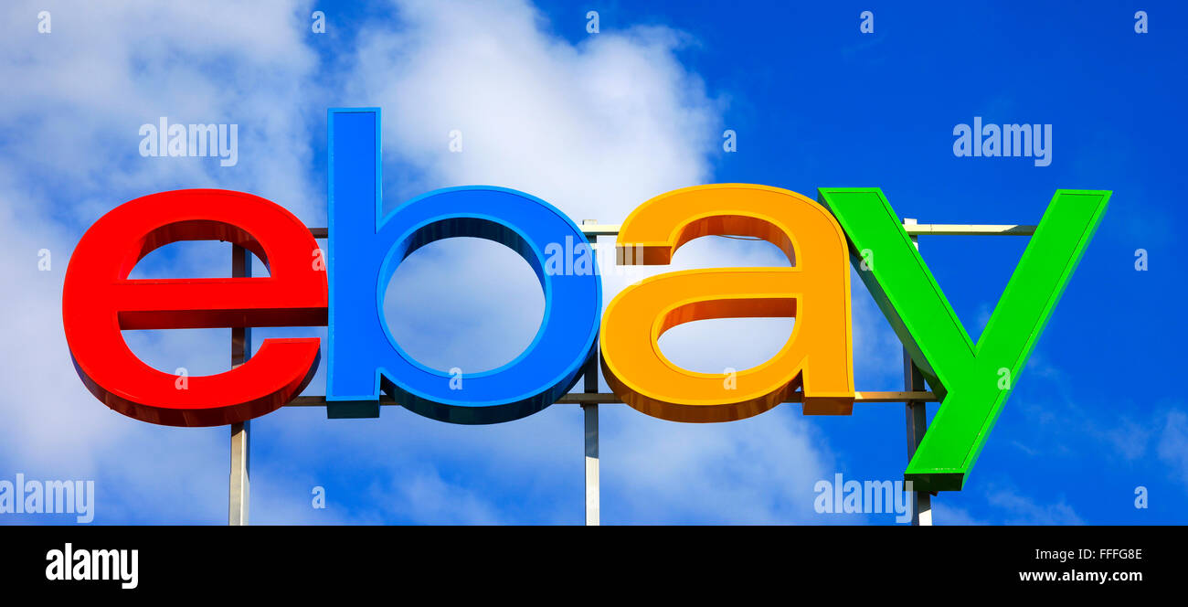 Logo Ebay, Ebay est une société multinationale américaine et l'e-commerce international, proposant aux consommateurs des consommateurs et des entreprises vis-à- Banque D'Images