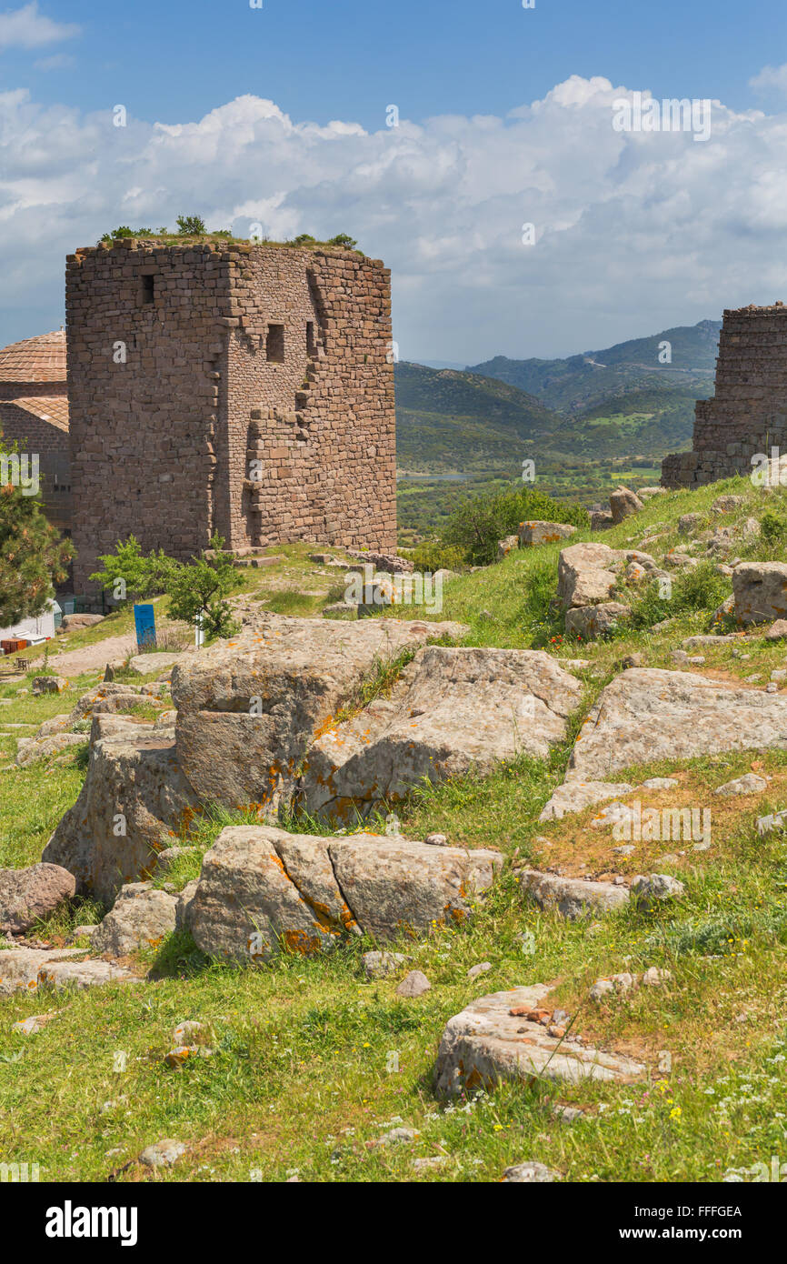 Ruines de la forteresse, Assos, Turquie Banque D'Images