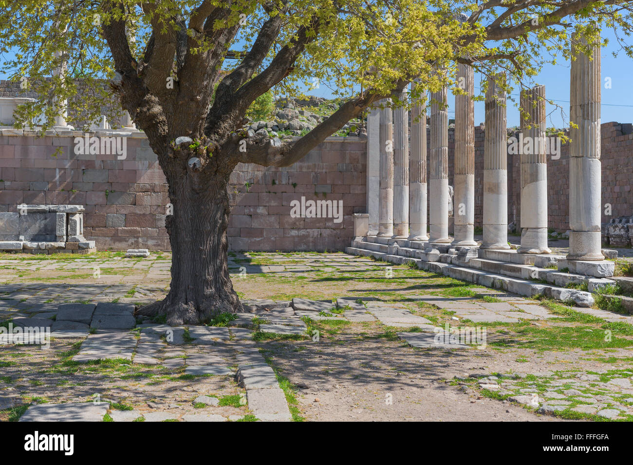 Temple de Trajan, Pergame, Bergama, Province d'Izmir, Turquie Banque D'Images
