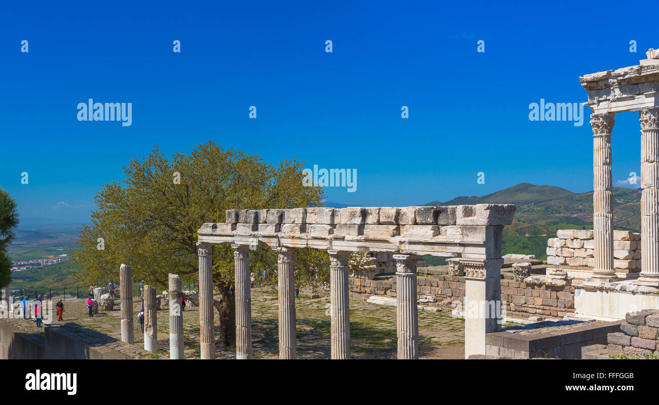 Temple de Trajan, Pergame, Bergama, Province d'Izmir, Turquie Banque D'Images