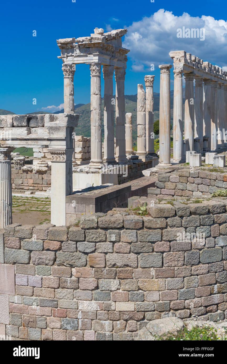 Temple de Trajan, Pergame, Bergama, Province d'Izmir, Turquie Banque D'Images