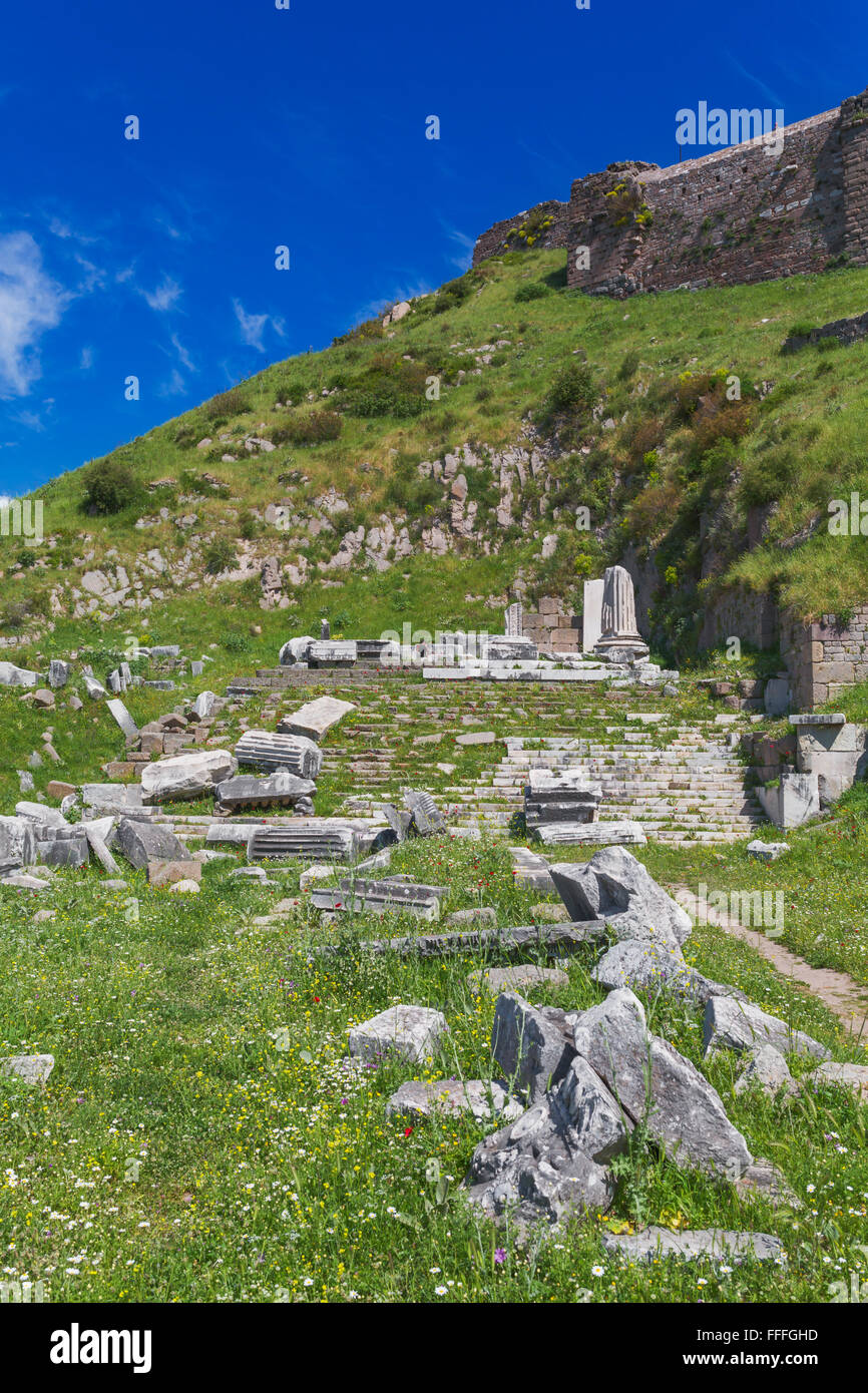 Temple de Dionysos, Pergamon, Bergama, Province d'Izmir, Turquie Banque D'Images