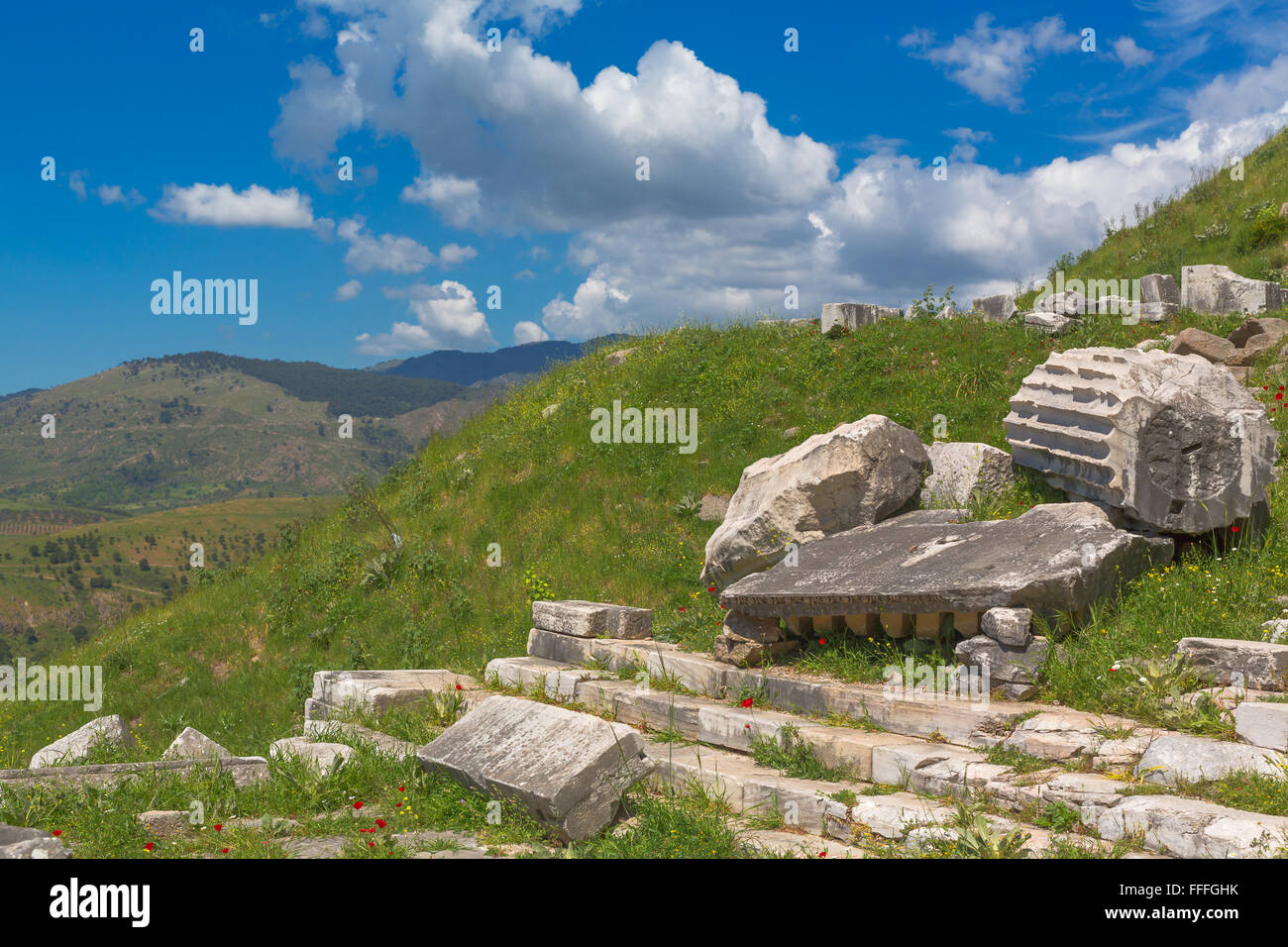 Temple de Dionysos, Pergamon, Bergama, Province d'Izmir, Turquie Banque D'Images