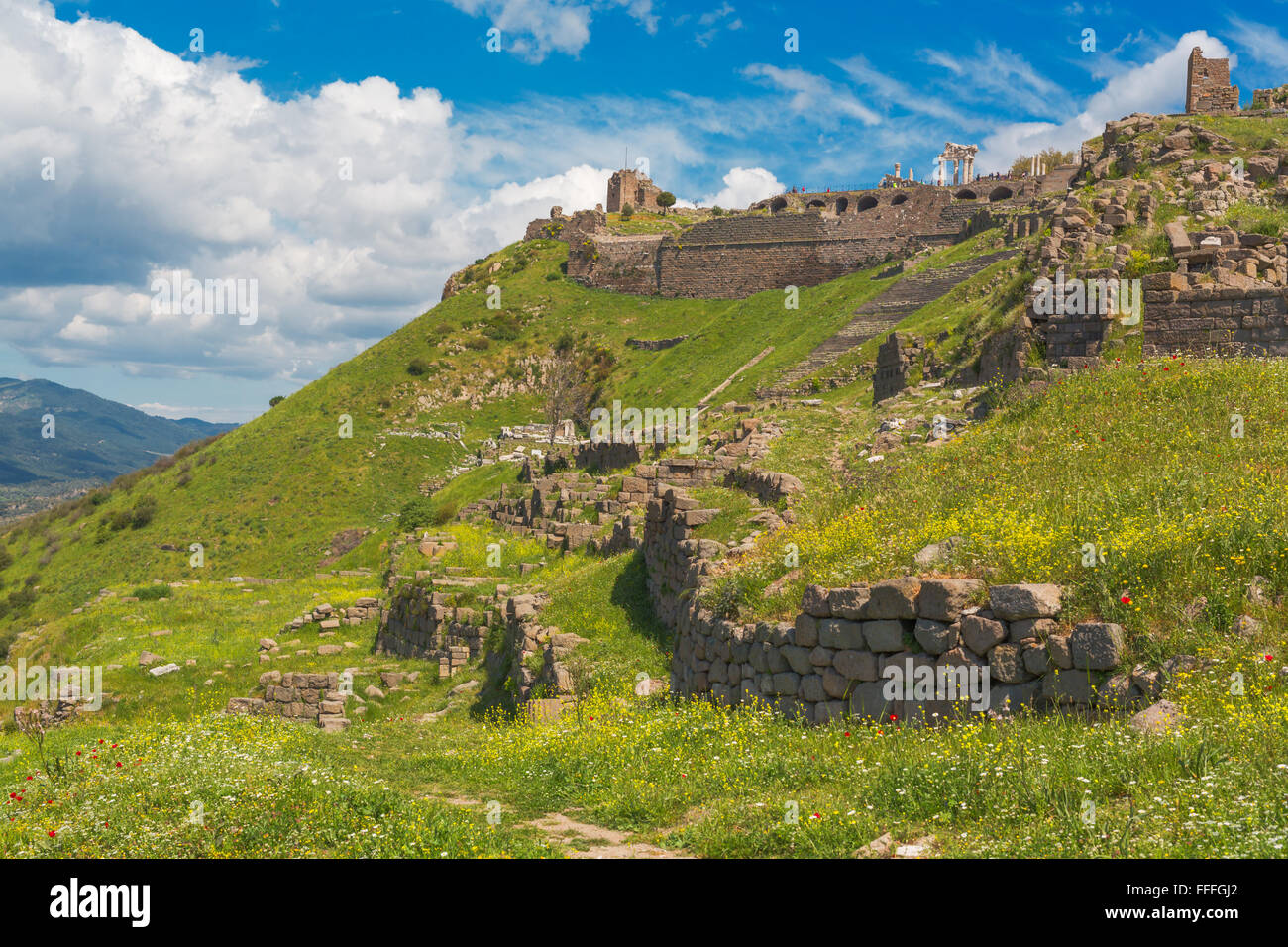 Ruines de Pergame, Bergama, Province d'Izmir, Turquie Banque D'Images