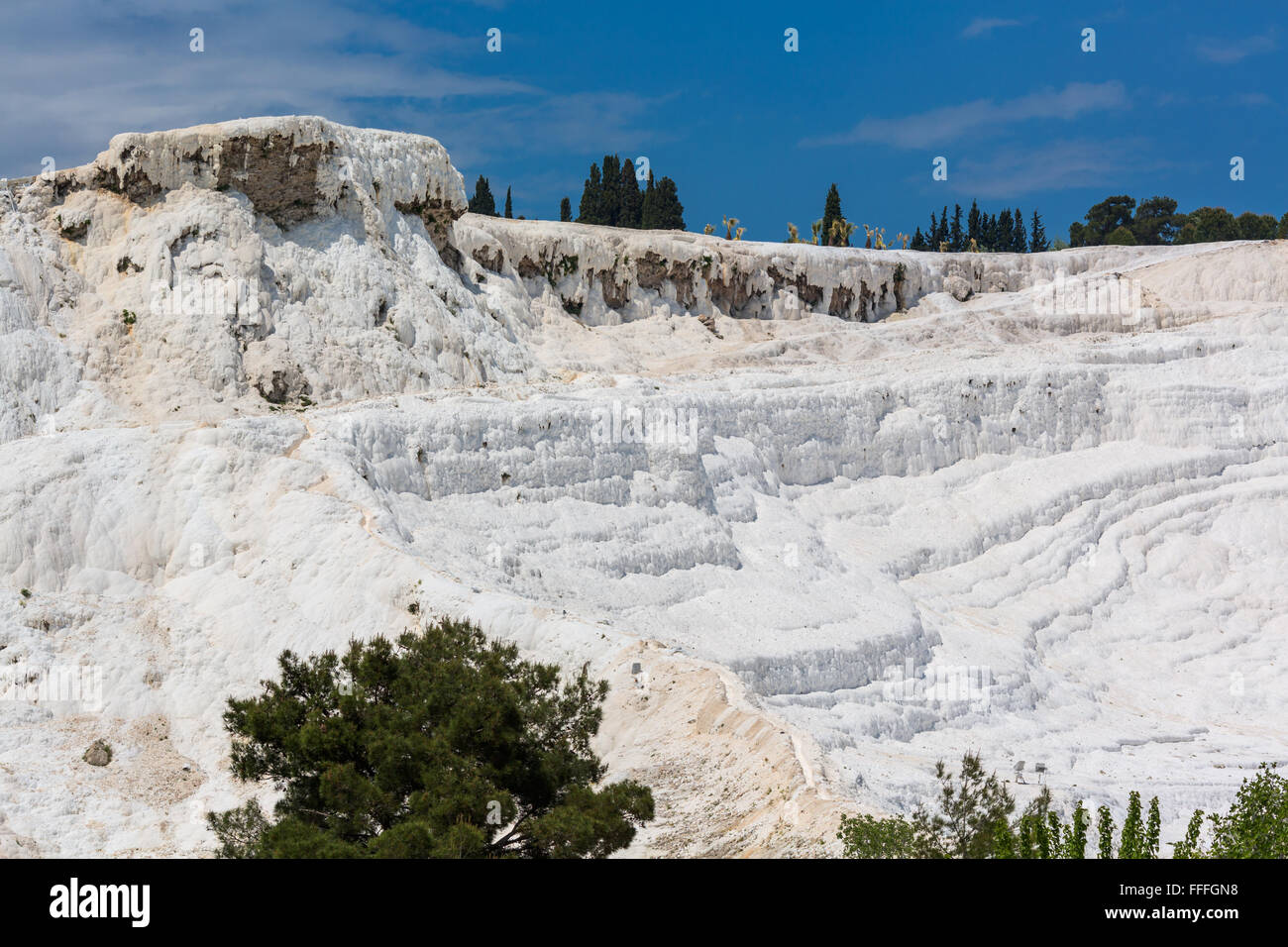 Terrasse en travertin, Pamukkale, Turquie, province de Denizli Banque D'Images