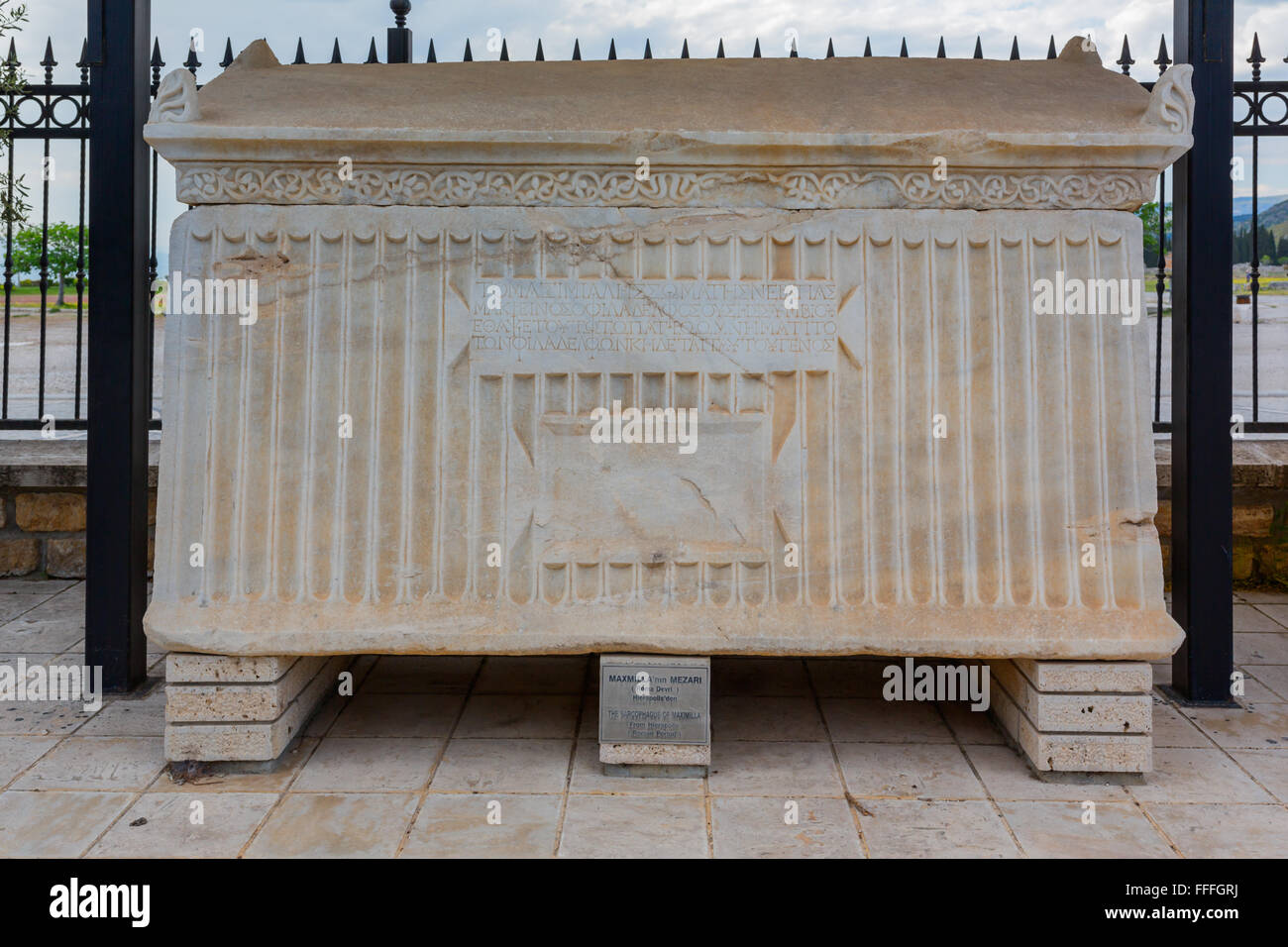 La sculpture hellénistique au musée d'archéologie, Pamukkale, Hiérapolis, province de Denizli, Turquie Banque D'Images