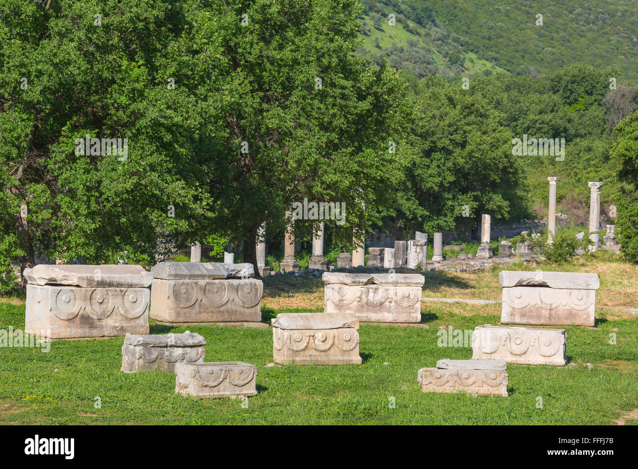Ruines de l'ancienne Ephèse, Selcuk, Izmir, Turquie Province Banque D'Images
