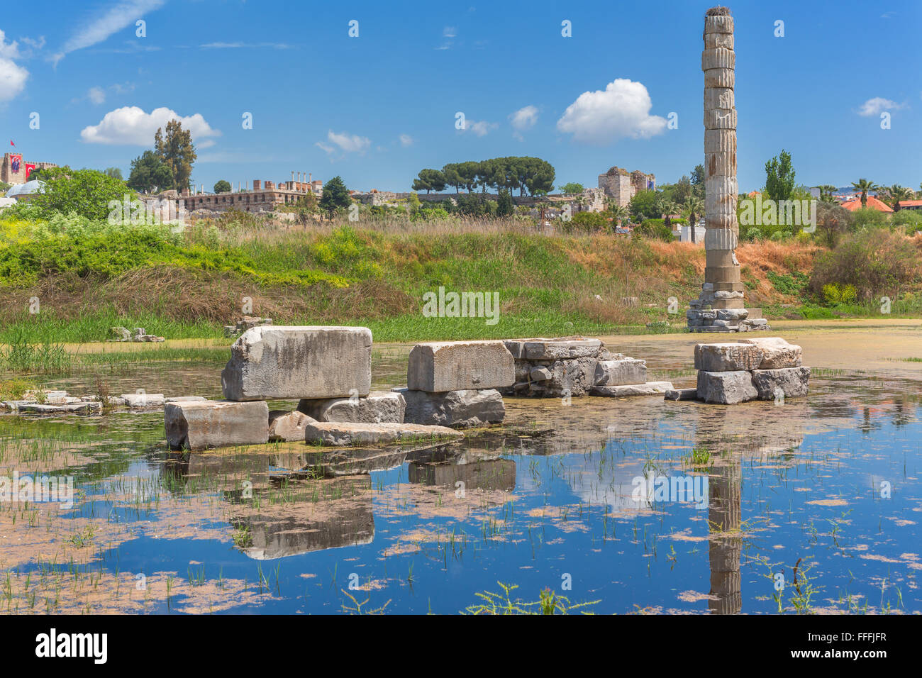 Ruines du temple d'Artémis, Ephèse, Selcuk, Izmir, Turquie Province Banque D'Images