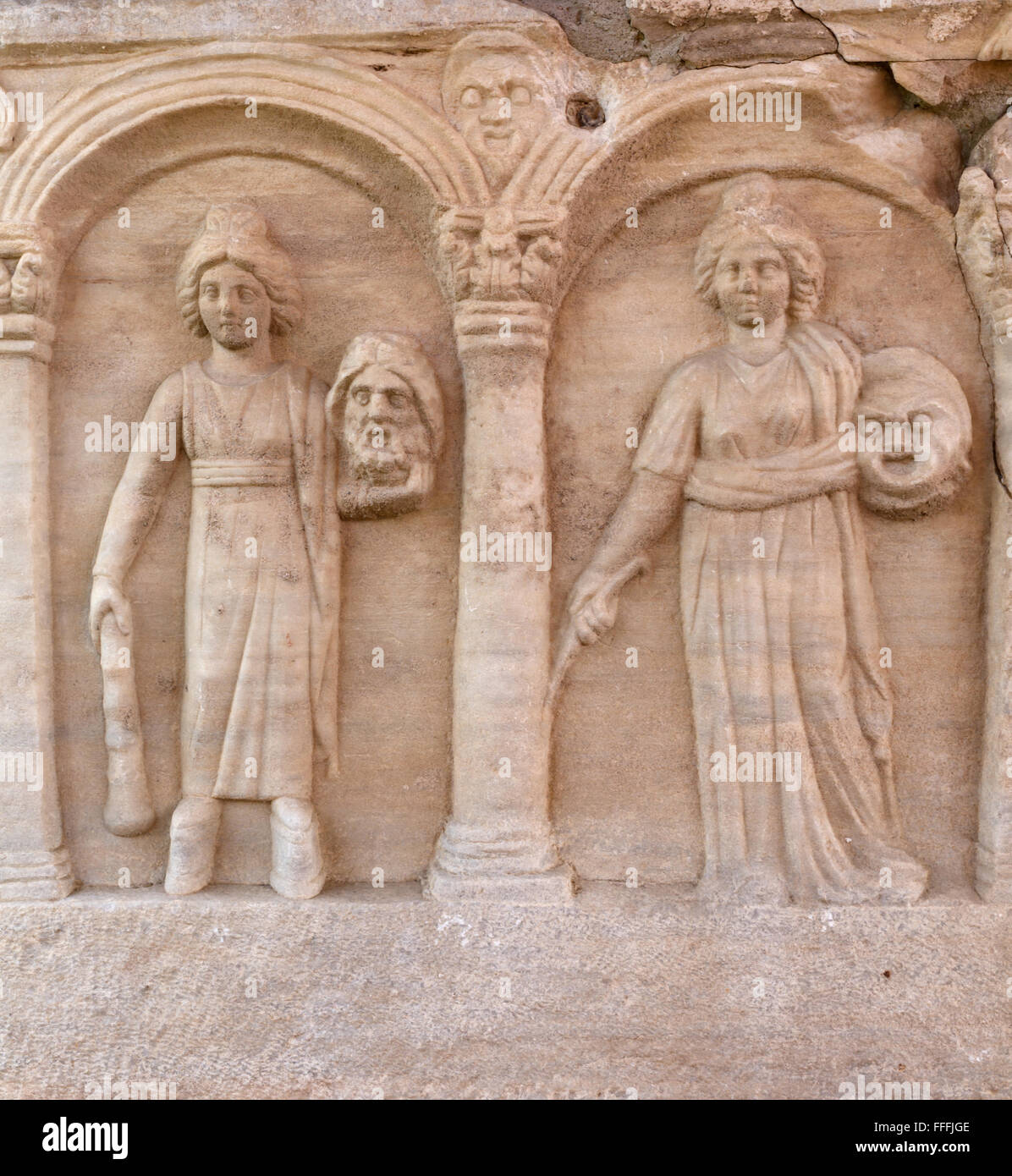 La sculpture hellénistique au musée archéologique d'Ephèse, Selcuk, Izmir, Turquie Province Banque D'Images