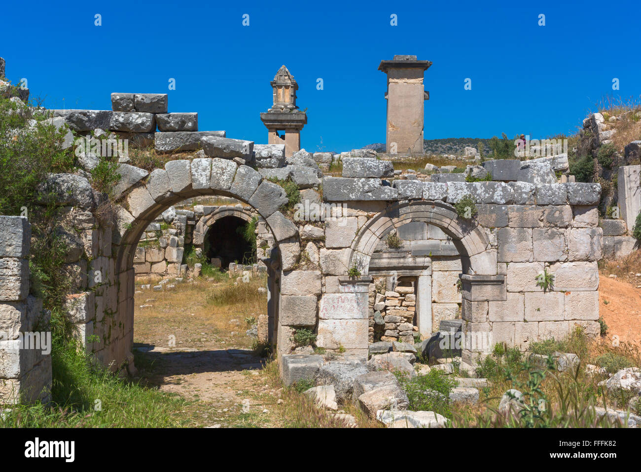 Théâtre, ruines de l'antique Xanthos, Antalya Province, Turkey Banque D'Images