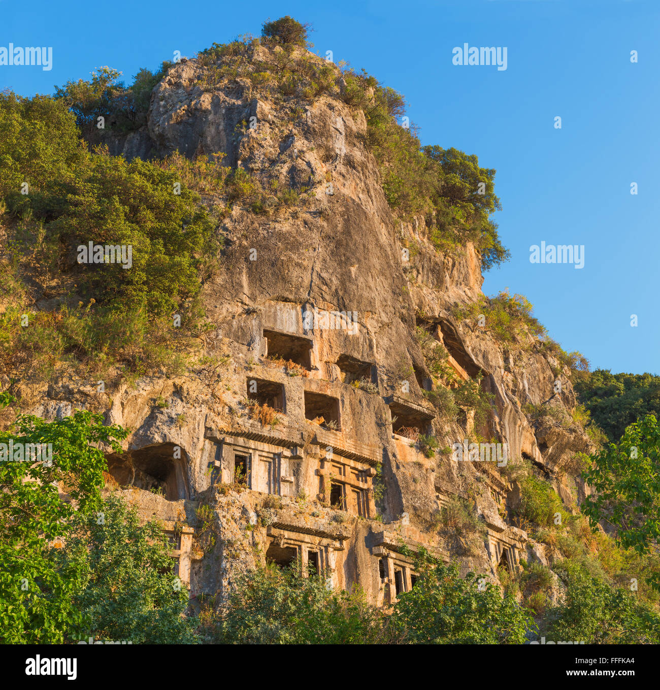 Tombeau d'Amyntas, Fethiye, Province de Mugla, Turquie Banque D'Images