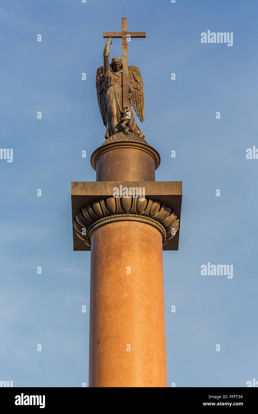 La colonne d'Alexandre, de la Place du Palais, Saint Petersbourg, Russie Banque D'Images