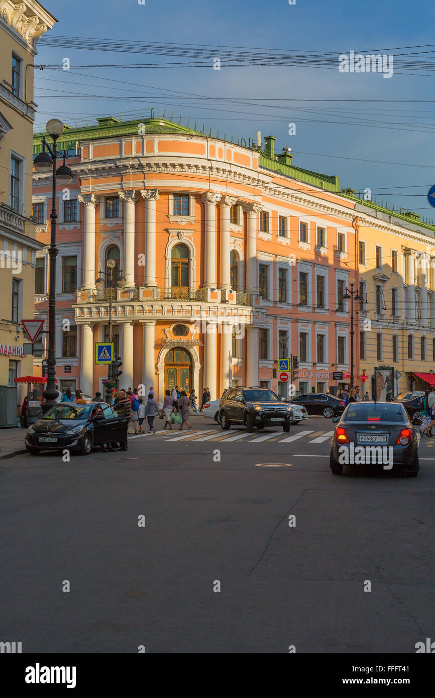 Vintage House en centre-ville, Saint Petersburg, Russie Banque D'Images