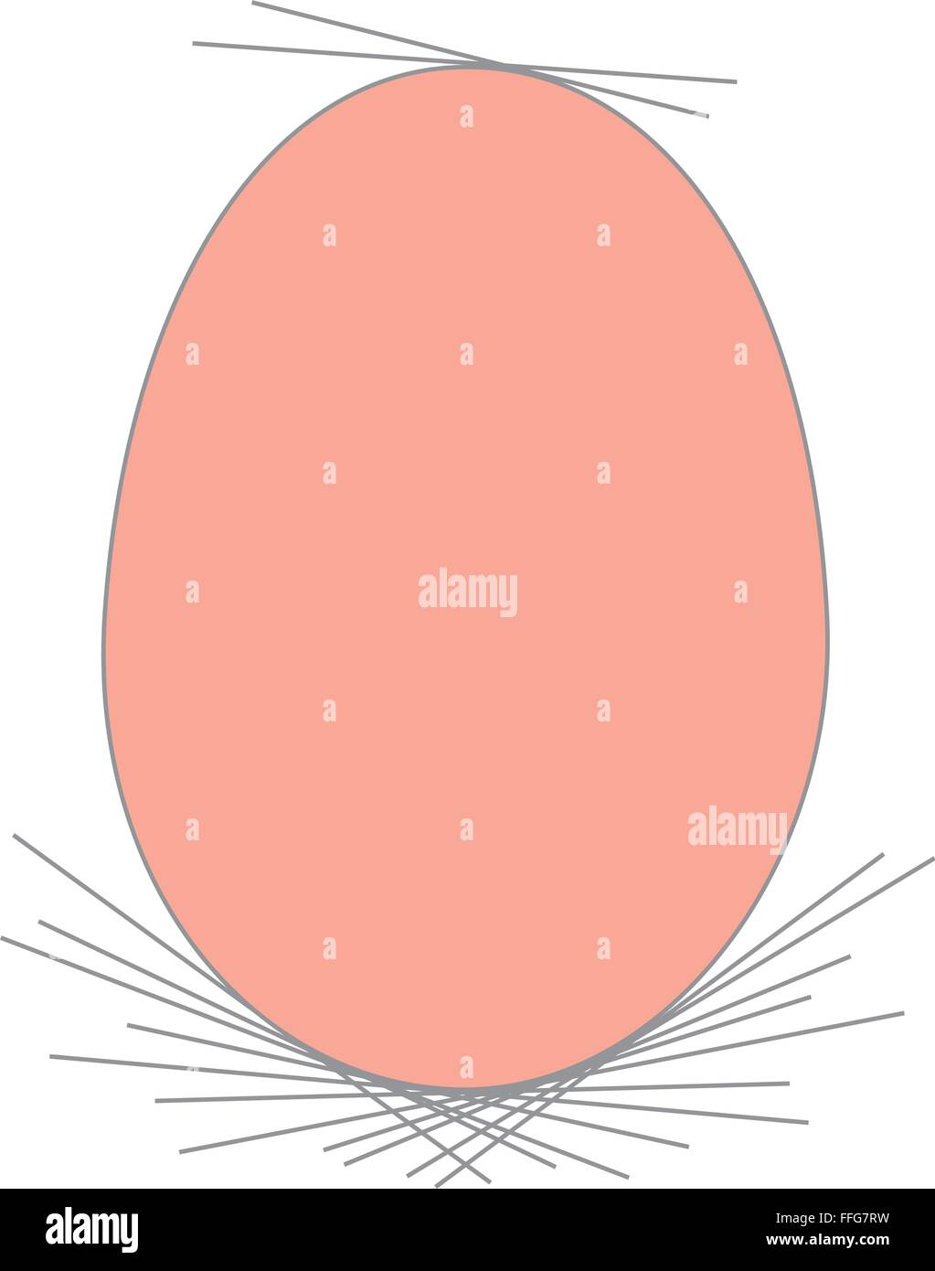 Vector - Oeufs de Pâques colorés dans un nid de paille avec deux pailles attachées aux oeufs. Illustration de Vecteur