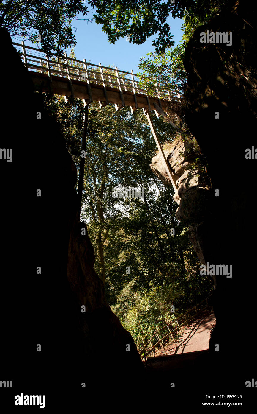 Swiss Bridge, Hawkstone Park Follies, Weston-under-Redcastle, Shropshire, Angleterre, Europe Banque D'Images