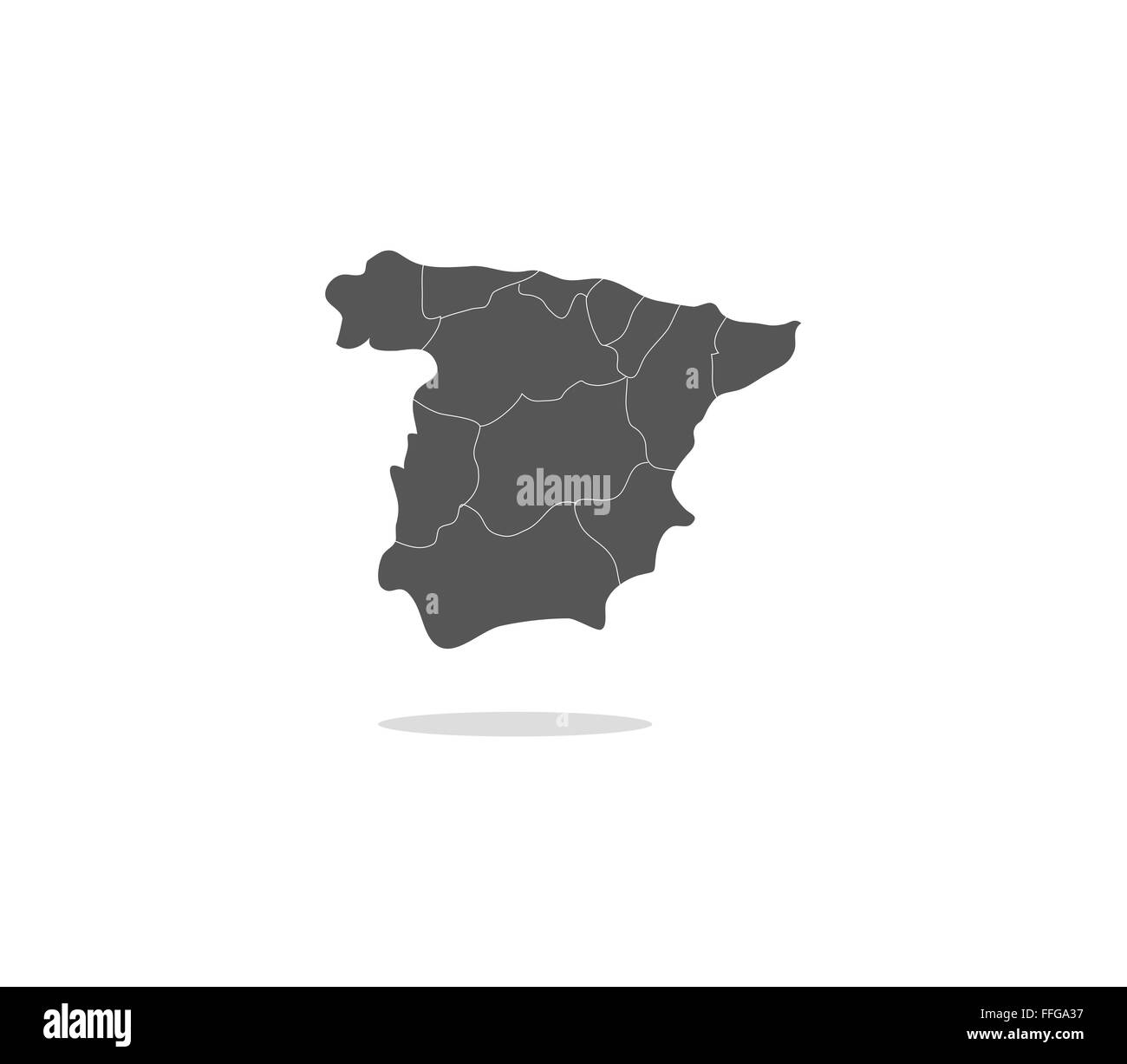 La carte d'Espagne avec les régions Banque D'Images