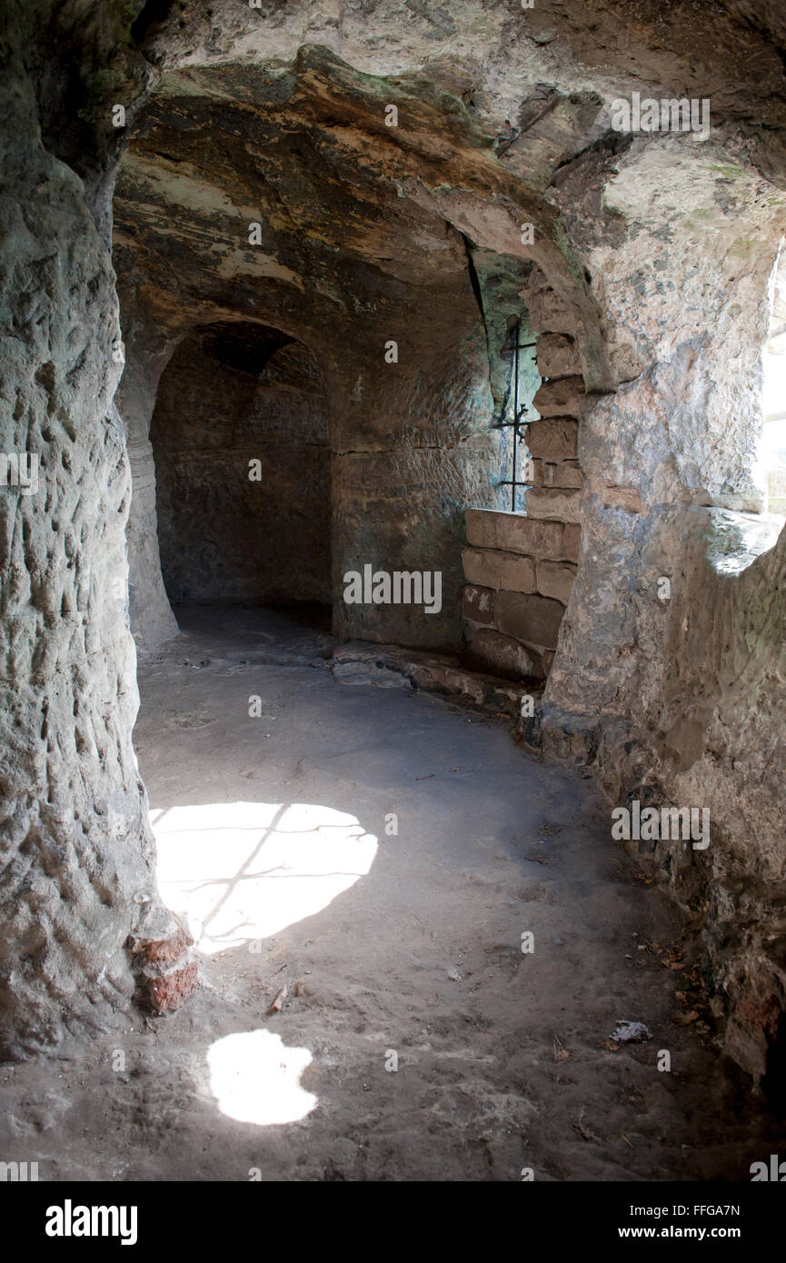 Cave dans l'Hawkstone Park Weston-under-Redcastle Shropshire England UK Europe Banque D'Images