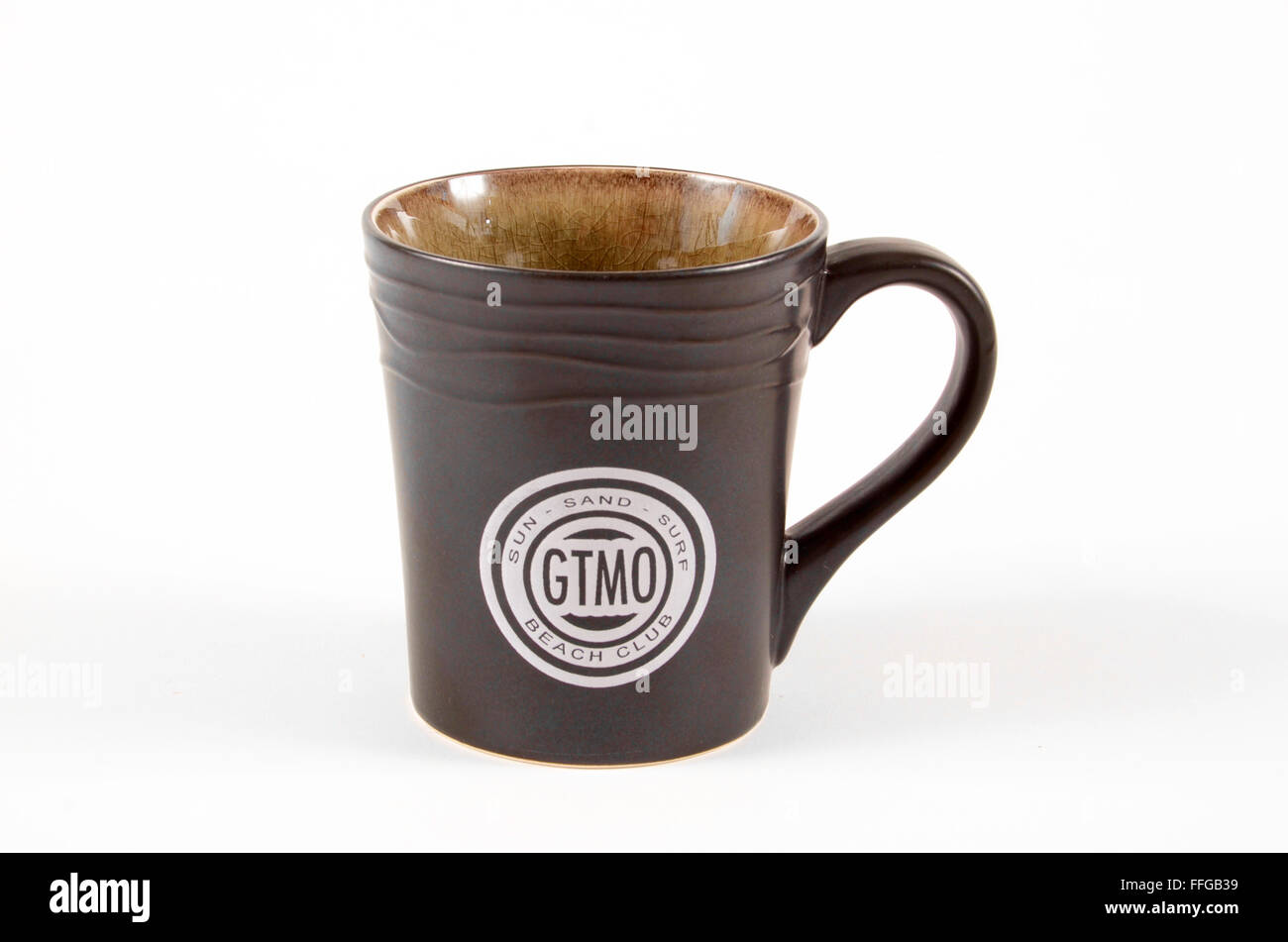 Souvenirs du GTMO Guantanamo Cuba brown tasse à café Banque D'Images