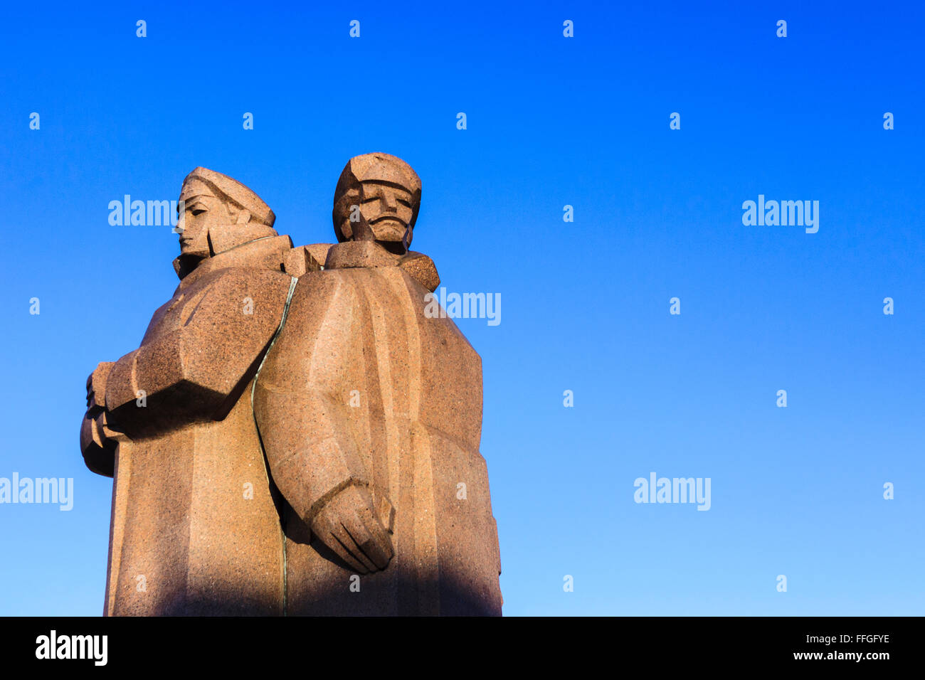 Tirailleurs lettons monument sur tirailleurs lettons m2 Riga, Lettonie Banque D'Images