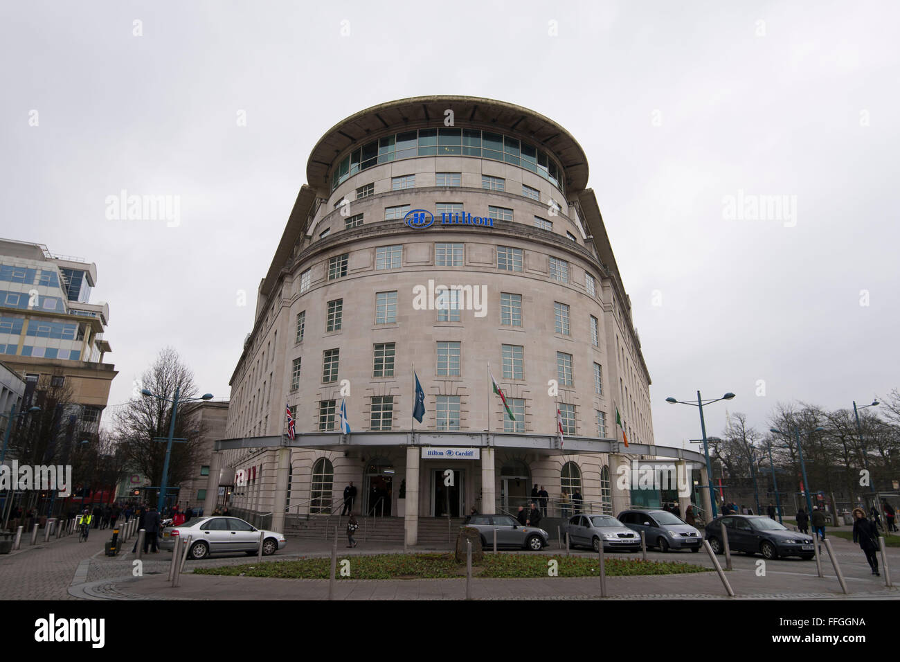 Vue générale de l'hôtel Hilton de Cardiff, Galles du Sud. Banque D'Images