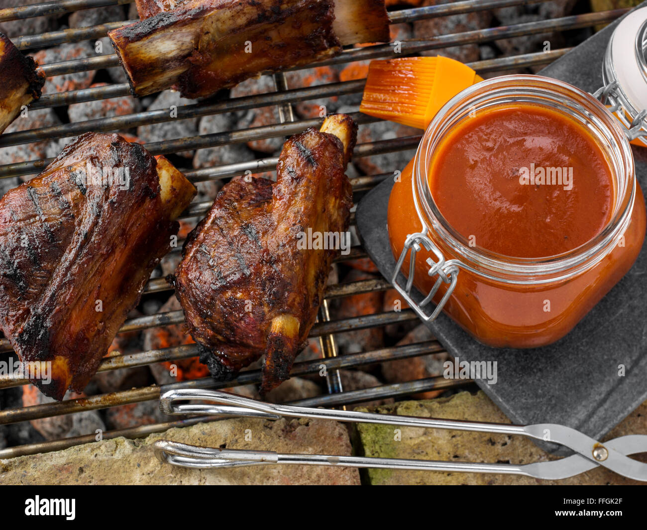 Sauce BBQ chipotle Banque D'Images