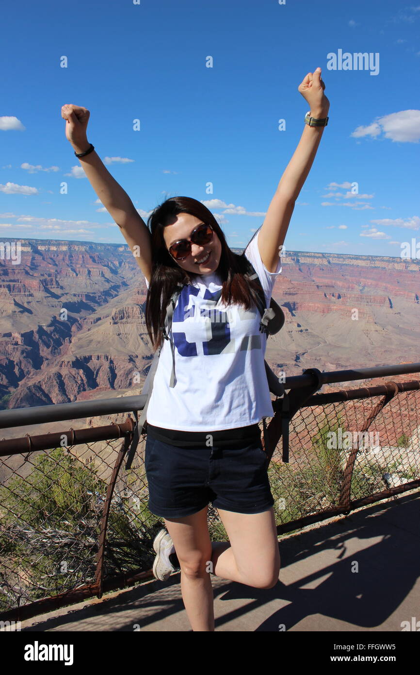 Korean girl au grand canyon Banque D'Images