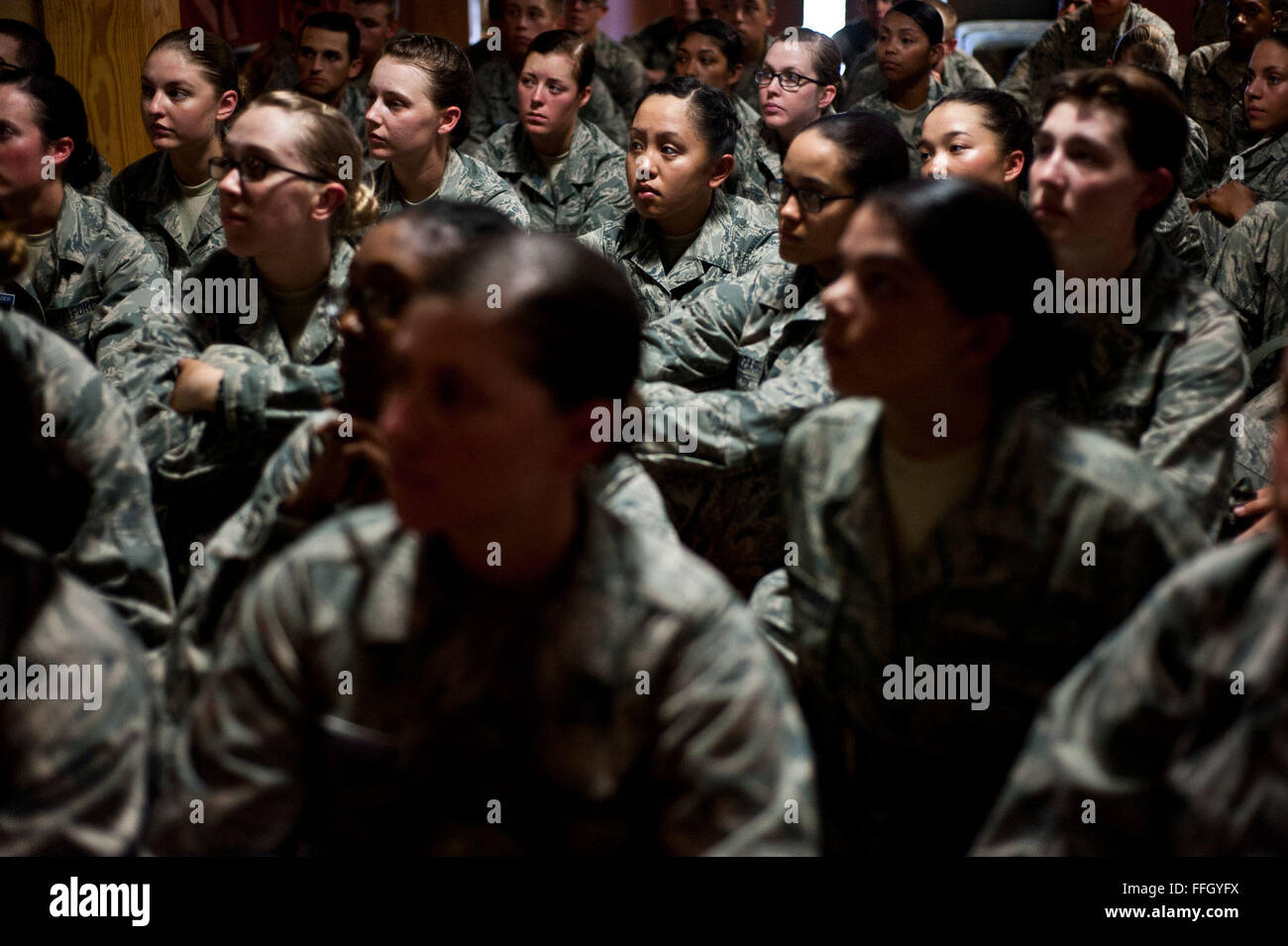 Chaque formation de base visites vol l'USAF Airman Heritage Museum au cours de la septième semaine de formation et est informé de l'histoire de l'Armée de l'air. Banque D'Images