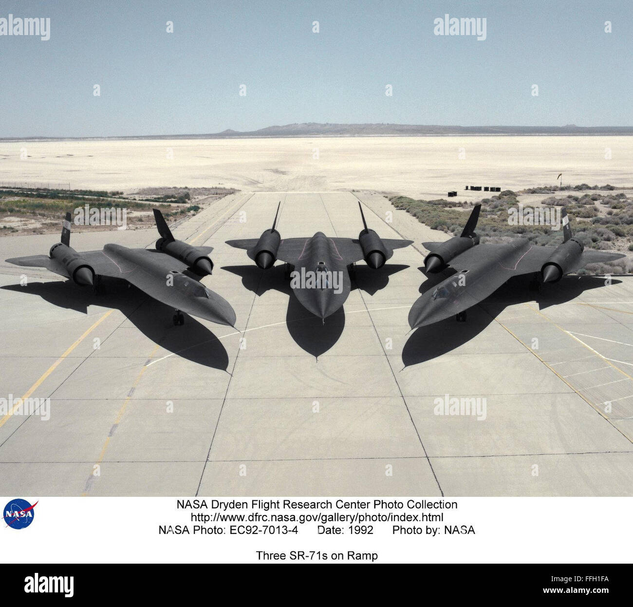 Les recherches de la NASA a reçu trois SR-71s prêtés par l'Armée de l'air après le programme a été annulé pour la grande vitesse et à haute altitude à la recherche aéronautique. Banque D'Images