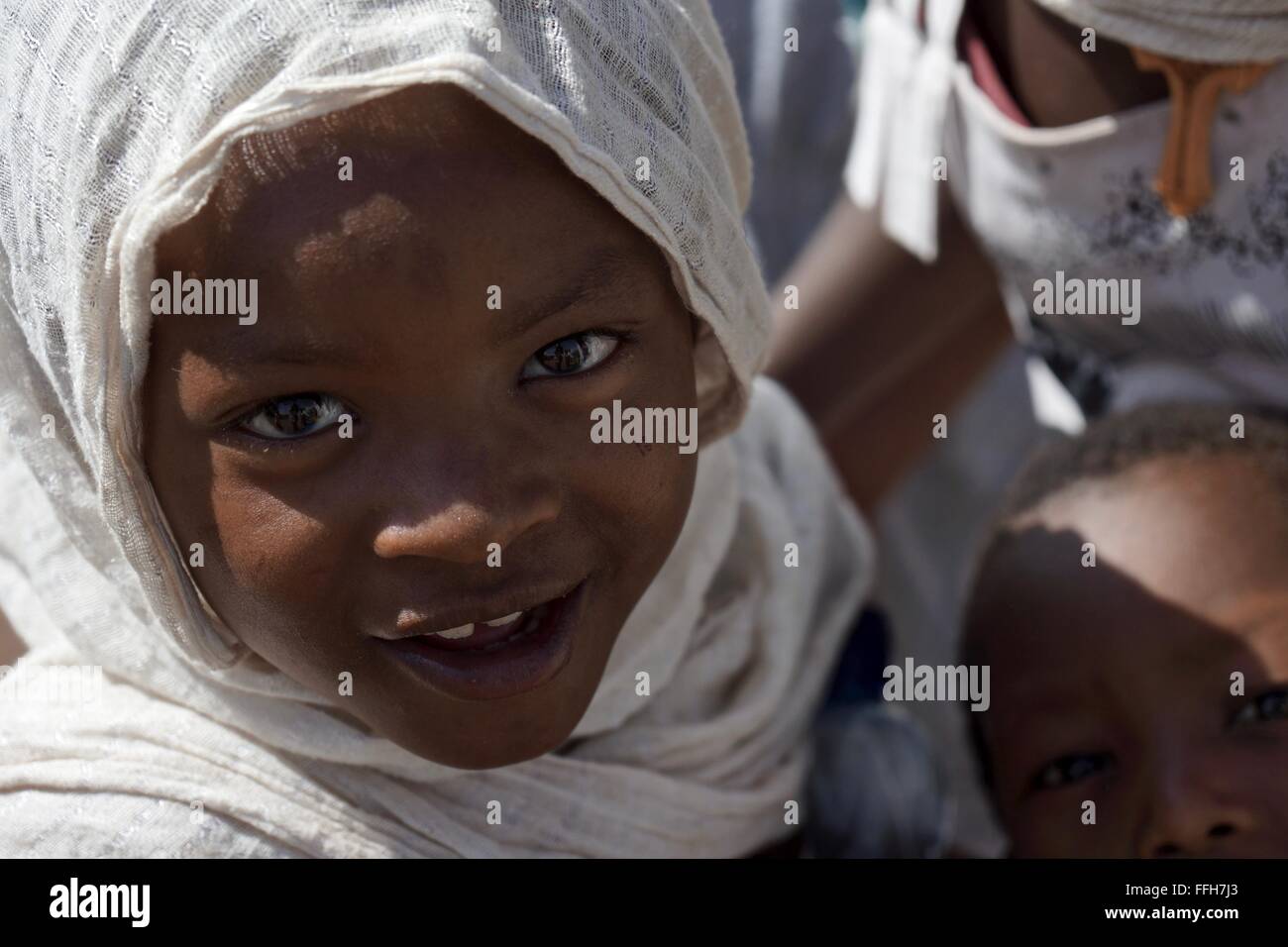 Enfant à la célébration de l'Épiphanie chrétienne orthodoxe éthiopienne Banque D'Images