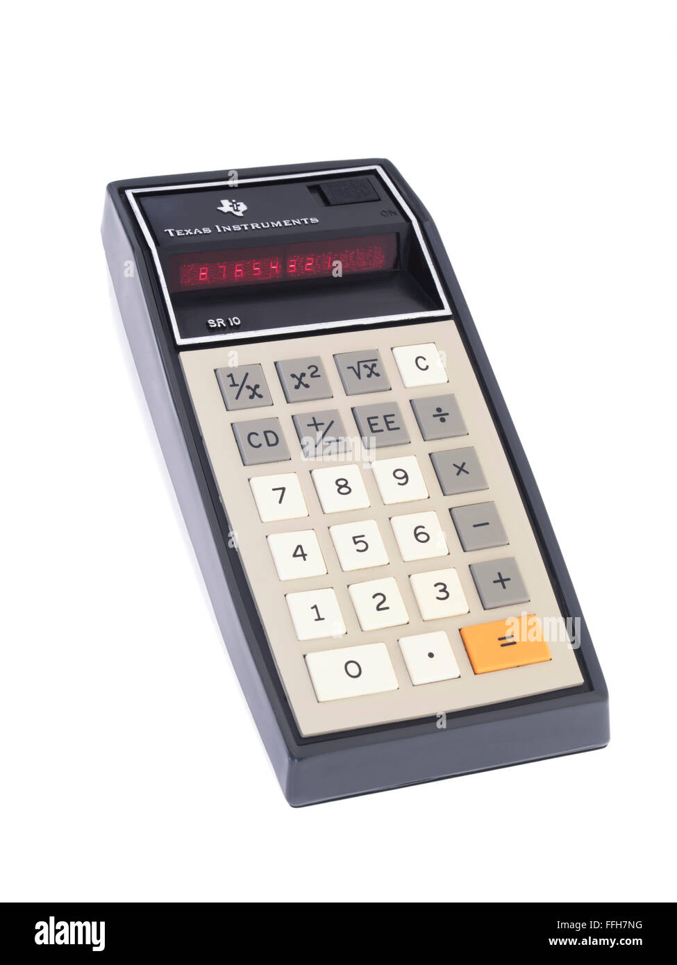 1974 Texas Instruments SR-10 diaporama électronique Calculatrice Règle Banque D'Images
