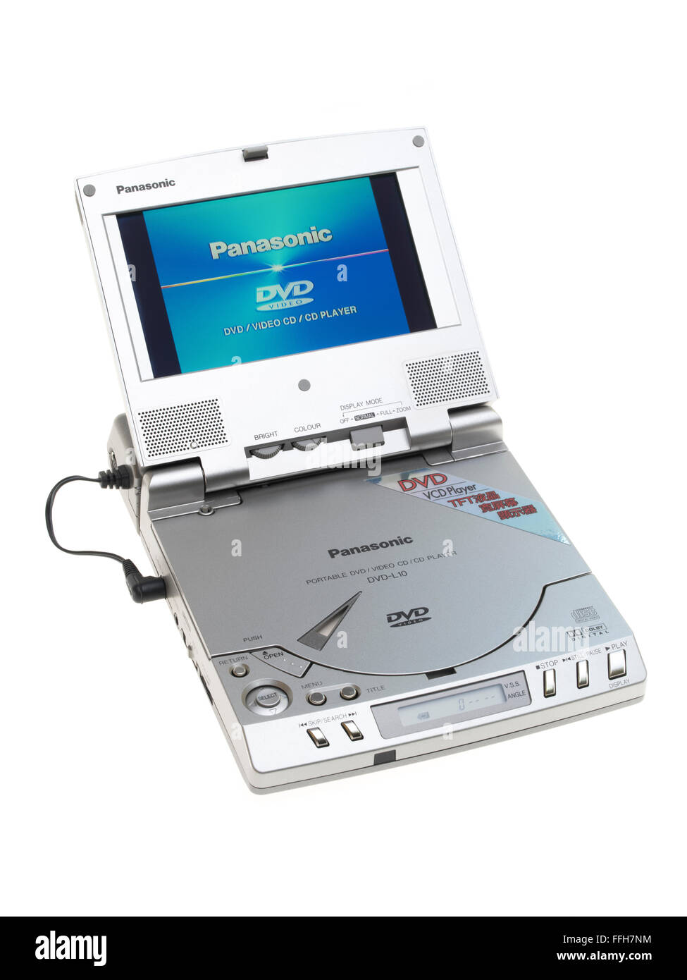 Panasonic DVD-L10, le premier et le plus petit lecteur DVD portable avec un écran LCD intégré 1998 Banque D'Images