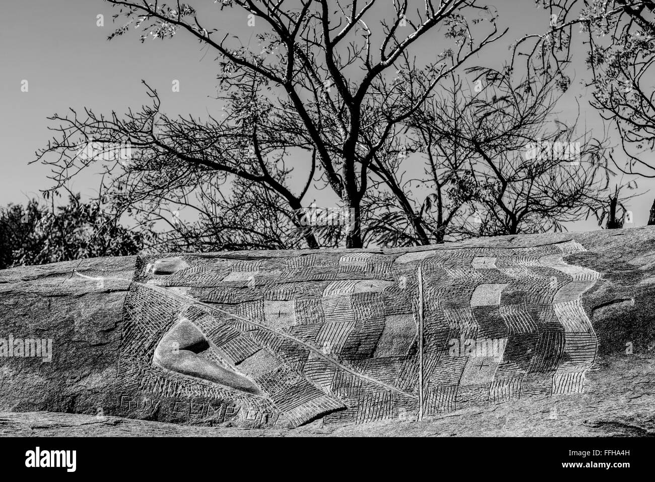 Novembre 2015, Ouagadougou, Burkina Faso. Parc de Sculptures de Loango dans en vedette plus de 170 sculptures réalisées par 18 sculpteurs de 13 co Banque D'Images