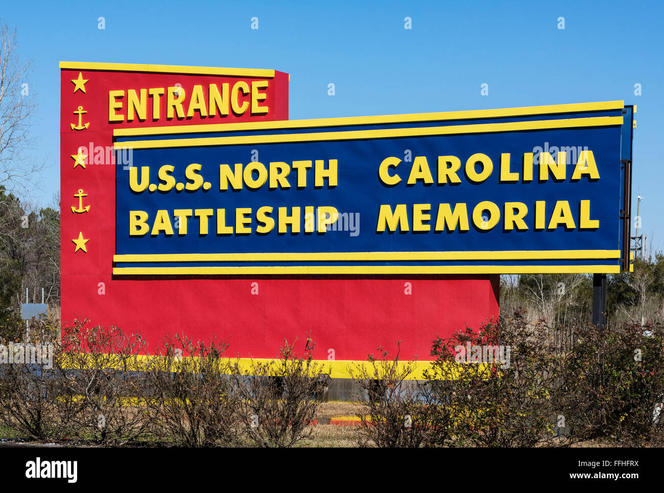 L'entrée au musée battleship USS North Carolina, Wilmington, Caroline du Nord, États-Unis Banque D'Images