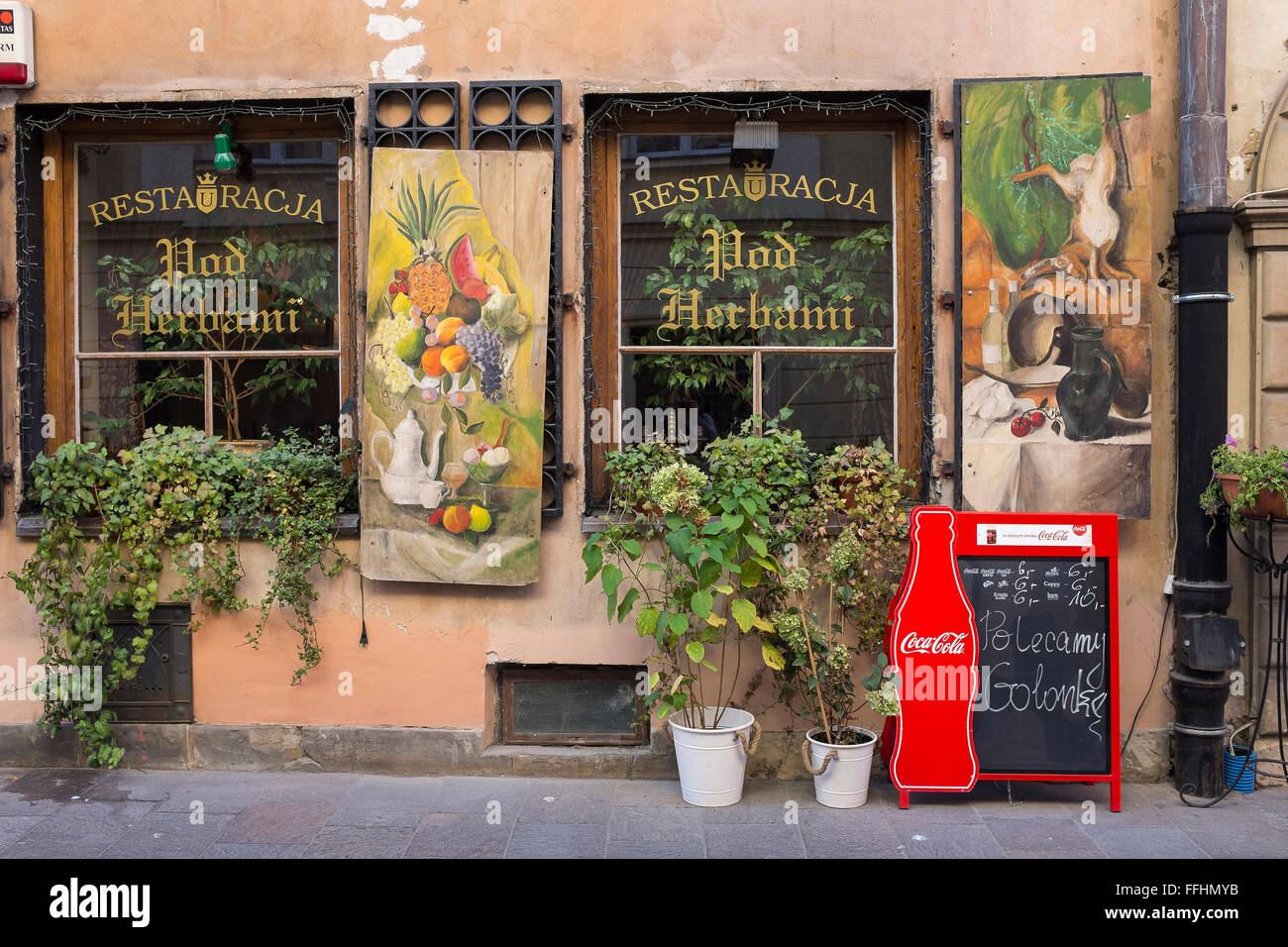 Restaurant à Varsovie, Pologne Banque D'Images