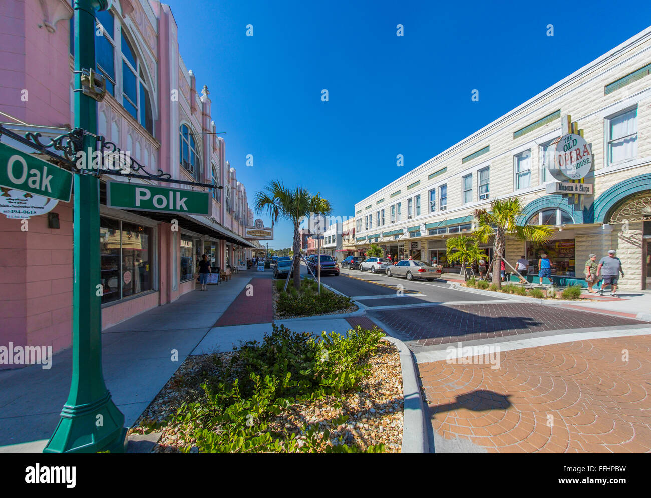 Downtown Historic District inscrit sur le Registre National des Endroits Historiques en ancien ville commerçante de Floride. Arcadia Banque D'Images