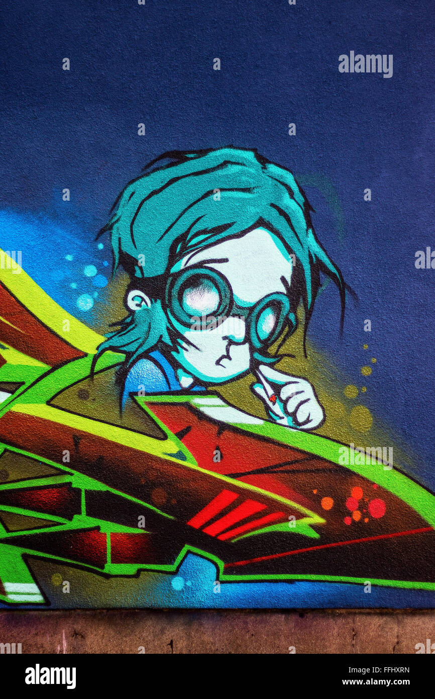 Mur coloré à Bristol Banque D'Images